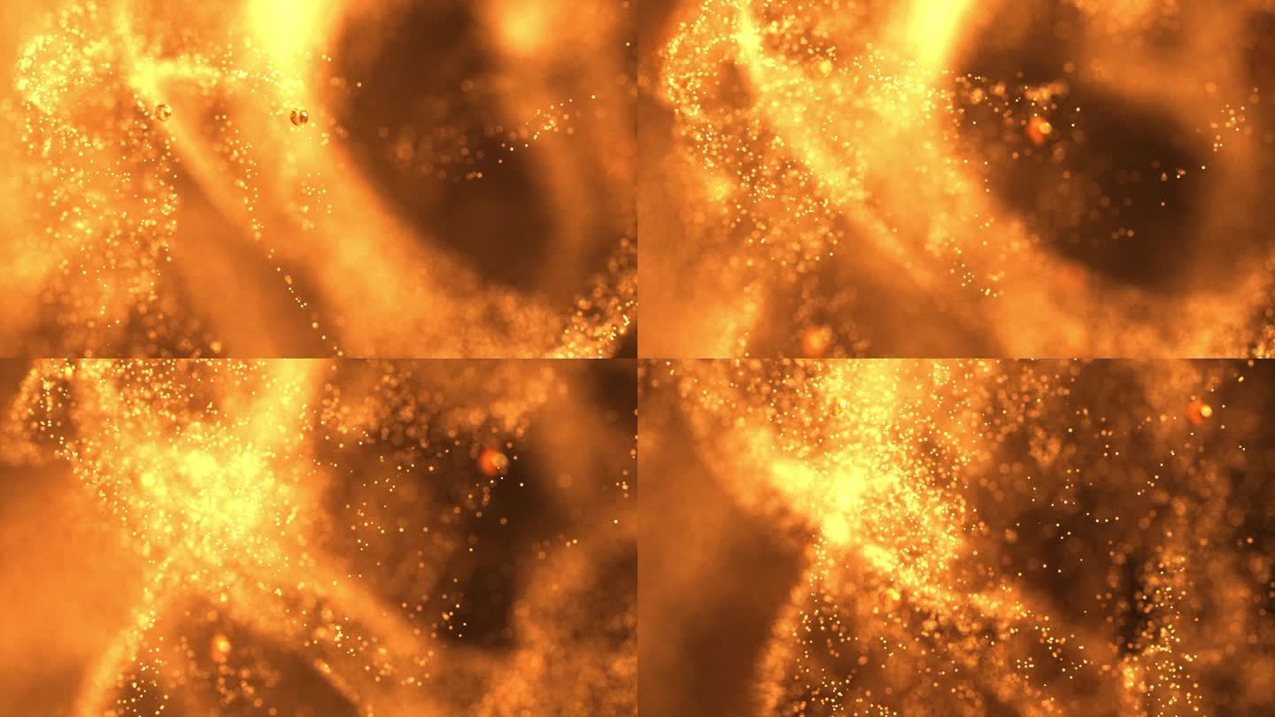 4K抽象唯美金色粒子动画背景