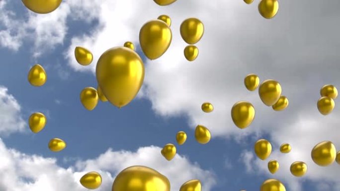 漂浮的黄金气球