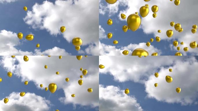 漂浮的黄金气球
