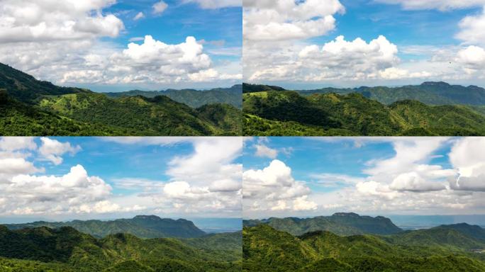 泰国碧差汶考可可山天空白云的4k视频延时