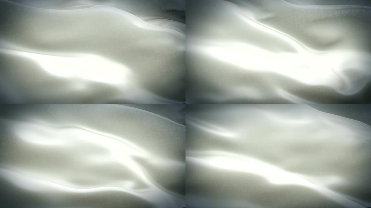 象牙丝旗动画米色背景视频在风中飘扬。逼真的象牙旗背景。米色旗帜循环特写1080p全高清镜头。米色珍珠