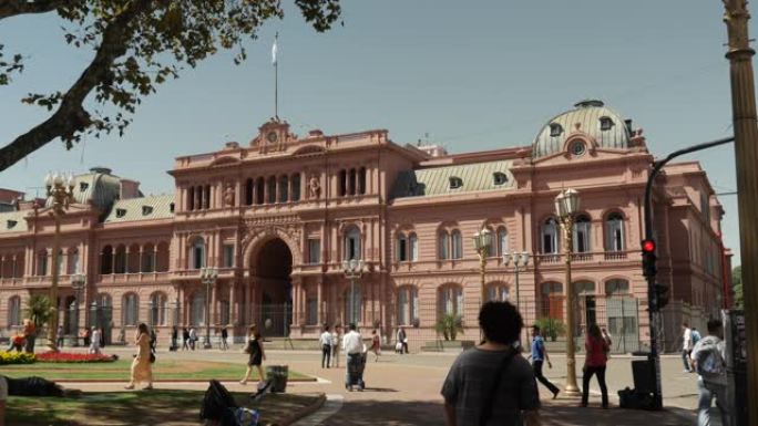 阿根廷布宜诺斯艾利斯市政府总统府Casa Rosada(粉红色房子)。布宜诺斯艾利斯，大约2019年