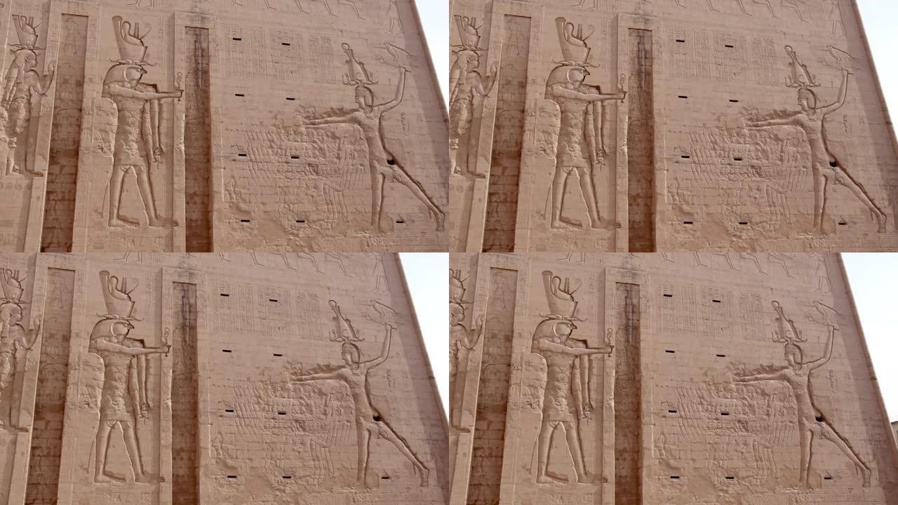 埃及埃德福神庙象形文字