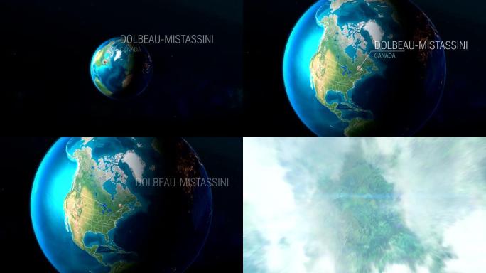 加拿大-多尔博-米斯塔西尼-从太空到地球的缩放