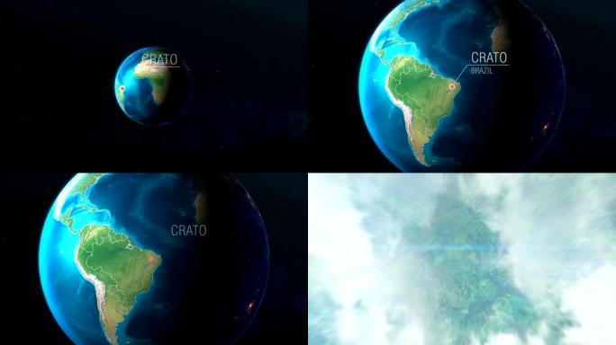 巴西-克拉托-从太空到地球的缩放