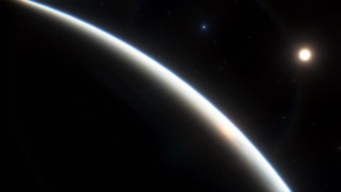 地球上惊人的日出。从太空看地球。3d动画