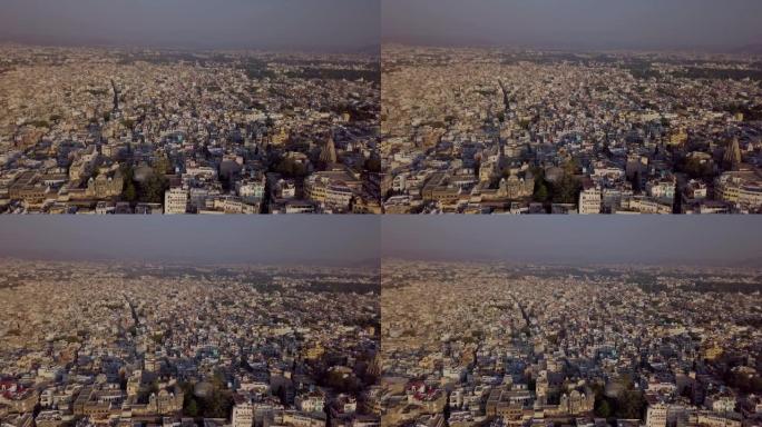 无人机鸟瞰拉贾斯坦邦乌代普尔市的4k视频