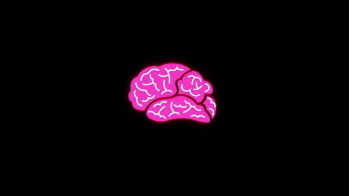 人脑小故障显示彩色无缝动画背景新质量健康，技术，医学。运动图形