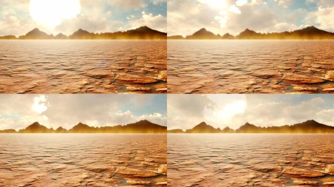 世界末日的沙漠。启示录后，全球变暖，气候变化，尘土飞扬的沙漠。循环背景。