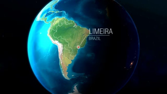 巴西-Limeira-从太空到地球的缩放
