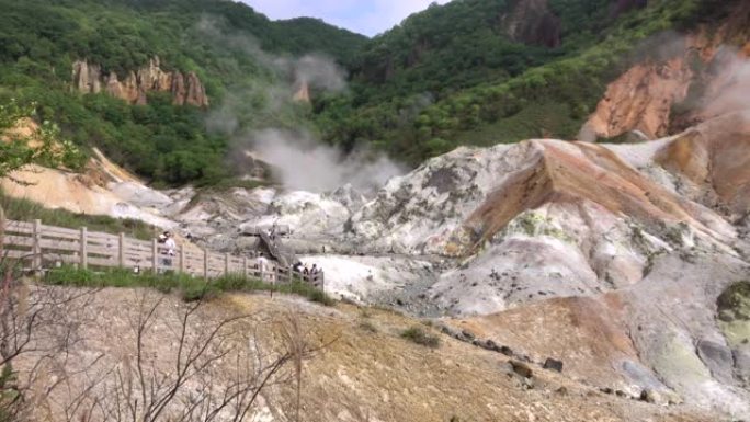 日本北海道地狱谷或地狱谷的温泉股票视频