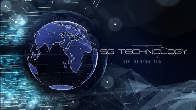 5G和AI技术，全球通信网络概念。