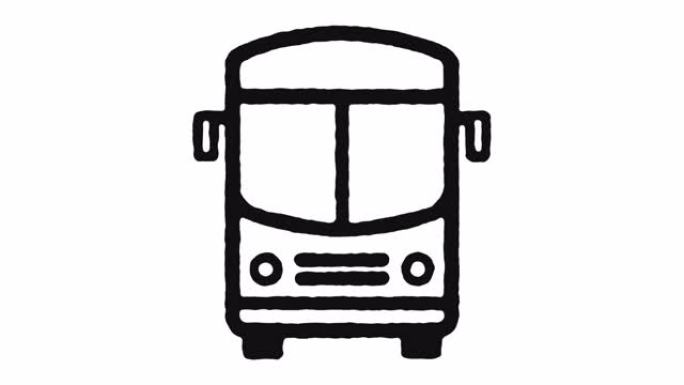 公共巴士图标动画素材 & 阿尔法频道