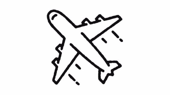 飞机图标动画镜头和阿尔法频道