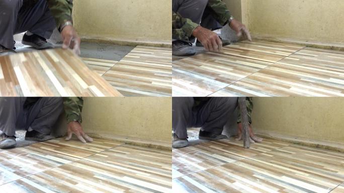 建筑工人瓷砖瓷砖地板