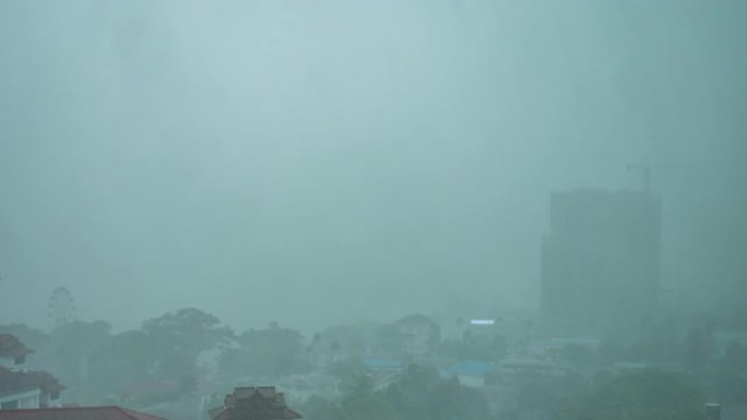 仰光市降雨，延时视频