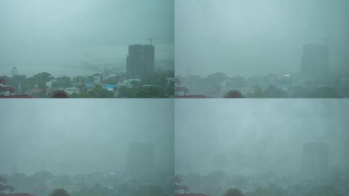 仰光市降雨，延时视频