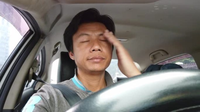 曼谷路上一辆亚洲男子司机的POV