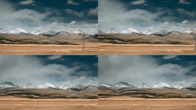 西藏旅游风光219国道车窗外冈底斯山脉