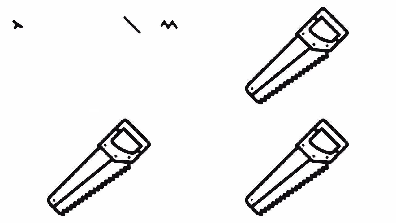 手锯图标动画素材 & 阿尔法频道