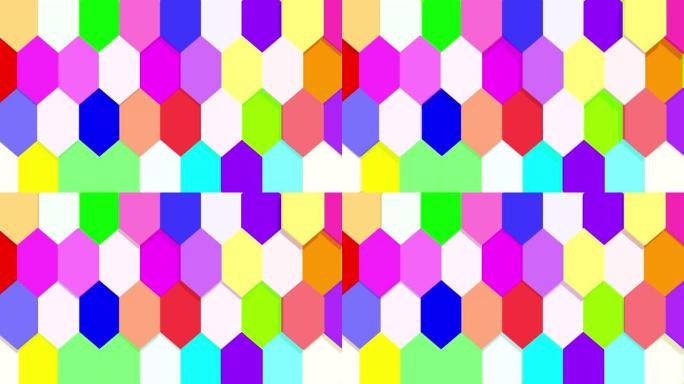 五颜六色的几何形状盒无缝循环运动，可用于儿童教育的背景。