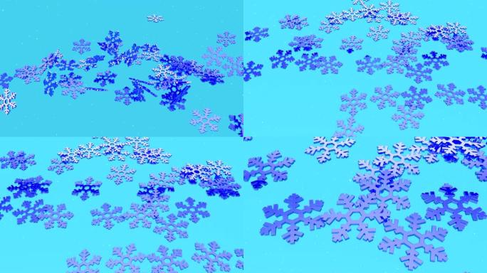 大型风格化雪花落下
