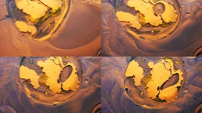 绘画运动幻想星球青铜紫色流体