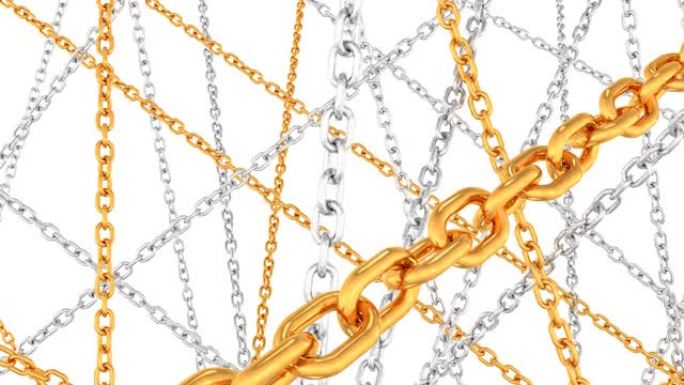 银金美丽珠宝奢华金属链闪亮-4k无缝循环运动背景动画