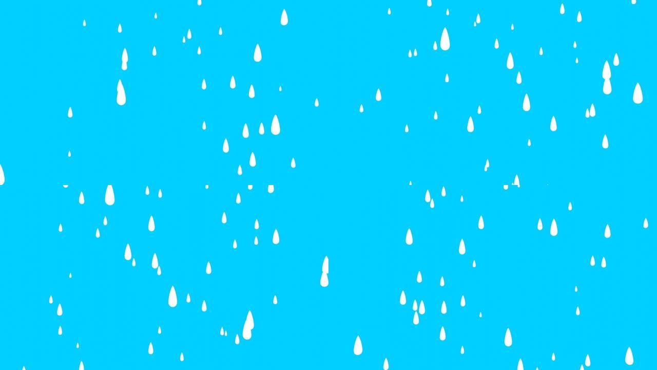 浅蓝色背景上的雨滴