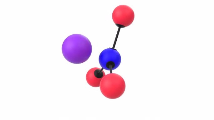 具有alpha层的硝酸钾分子的3D动画