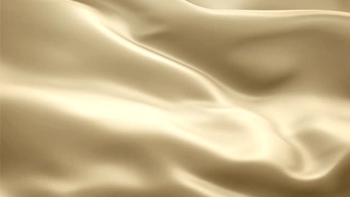 丝绸旗动画的背景色视频在风中飘扬。现实的伯莱坞旗背景。棕色旗帜循环特写1080p全高清镜头。黄缎旗象
