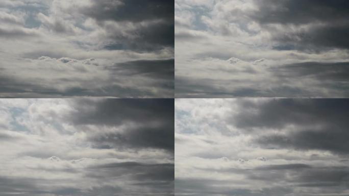 天空中移动的灰色云
