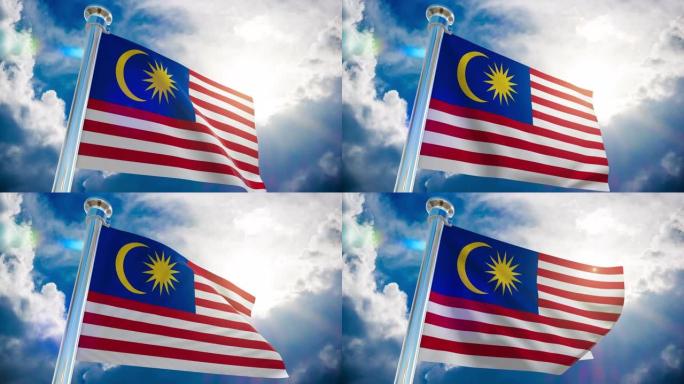 4K -马来西亚国旗|可循环股票视频