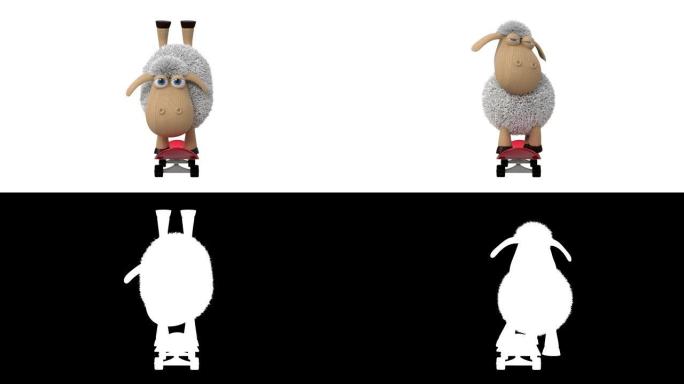 3d动画搞笑绵羊滑板