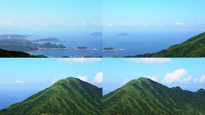 4K，鸟瞰图基隆港和山在新台北。美丽风景