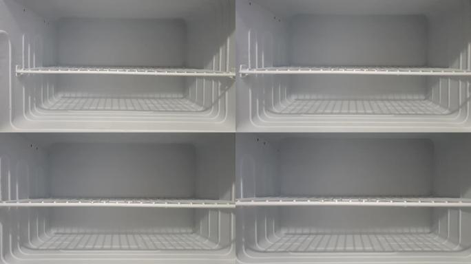 冰箱里。冰柜在冰箱里。冰放在冰箱里。