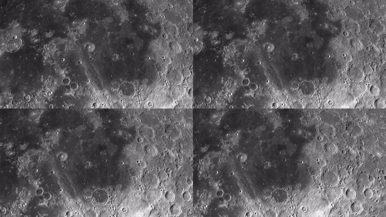 月球月球表面旋转的马氏体，3d渲染