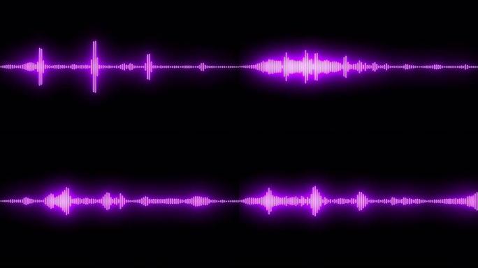 紫色歌曲录制发光射频波-循环