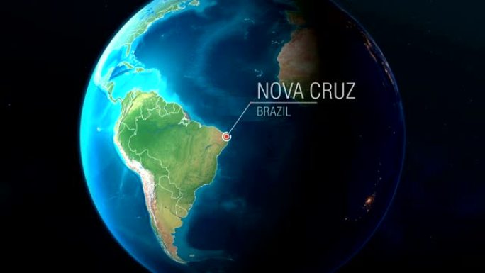 巴西-新星克鲁兹-从太空到地球的缩放