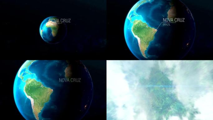 巴西-新星克鲁兹-从太空到地球的缩放