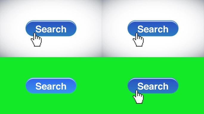 蓝色搜索网页界面按钮点击鼠标光标4k股票视频