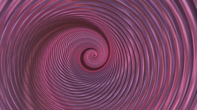 无尽的螺旋隧道扭曲和旋转反射闪亮的紫色光-4k无缝循环运动背景动画