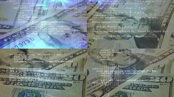 美元钞票和程序代码