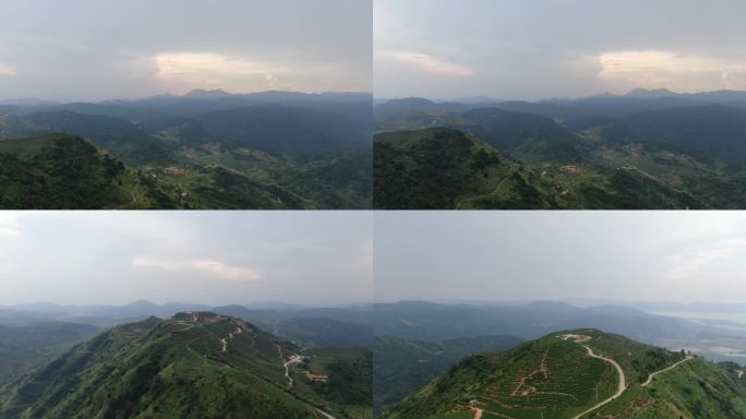 连江岚峰茶山空镜 层叠的山峰大景4k