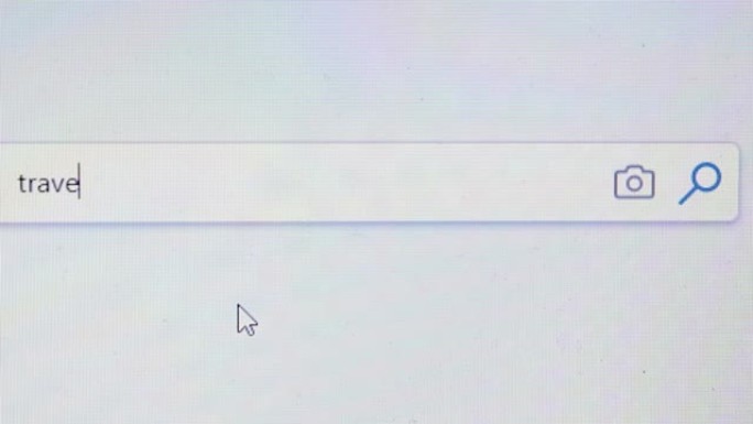 互联网用户在搜索栏中写下 “旅行” 一词。