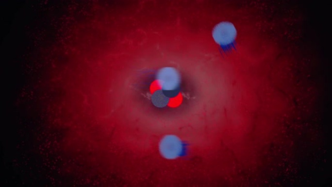 3D原子漂浮在能量场中，电子围绕