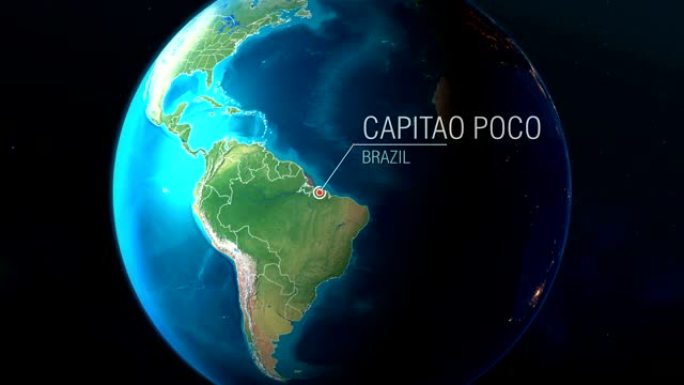 巴西-Capitao Poco-从太空到地球的缩放