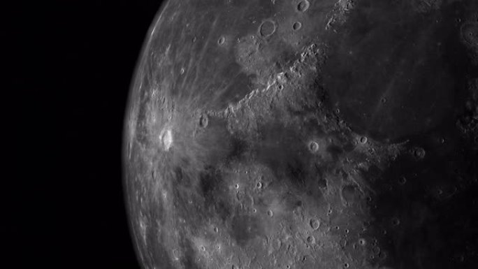月球表面带有陨石坑Manilius的Mare Vaporum，3d渲染