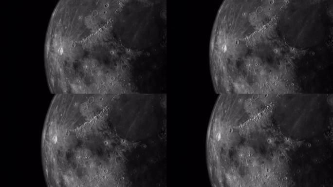 月球表面带有陨石坑Manilius的Mare Vaporum，3d渲染