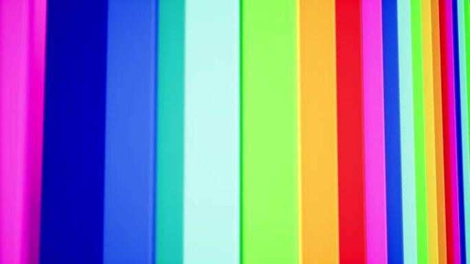 彩虹色迷宫无缝动画。多条路径被五颜六色的墙壁镜头隔开。抽象迷宫与华丽的通道循环视频。波浪形背景与五彩